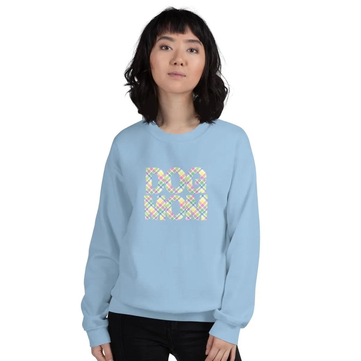 Spring Plaid Dog Mom Sweatshirt