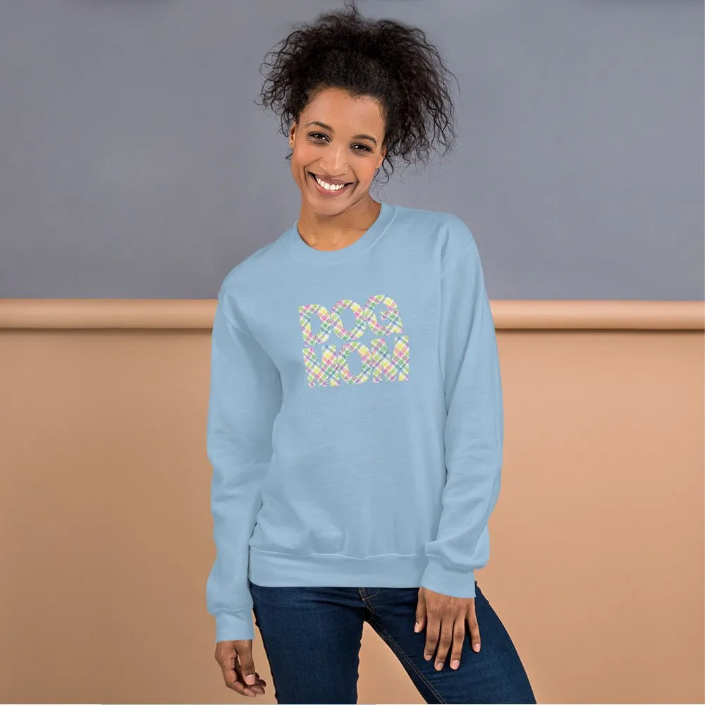 Spring Plaid Dog Mom Sweatshirt