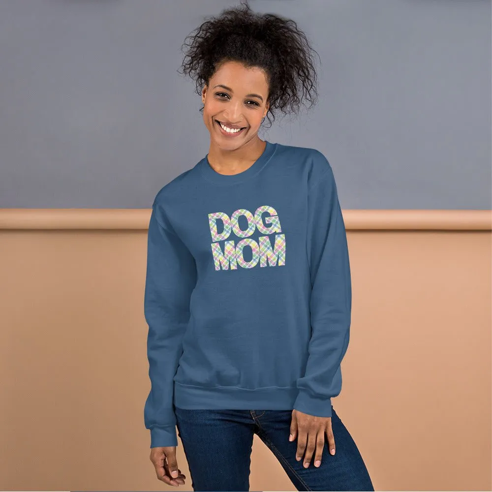Spring Plaid Dog Mom Sweatshirt