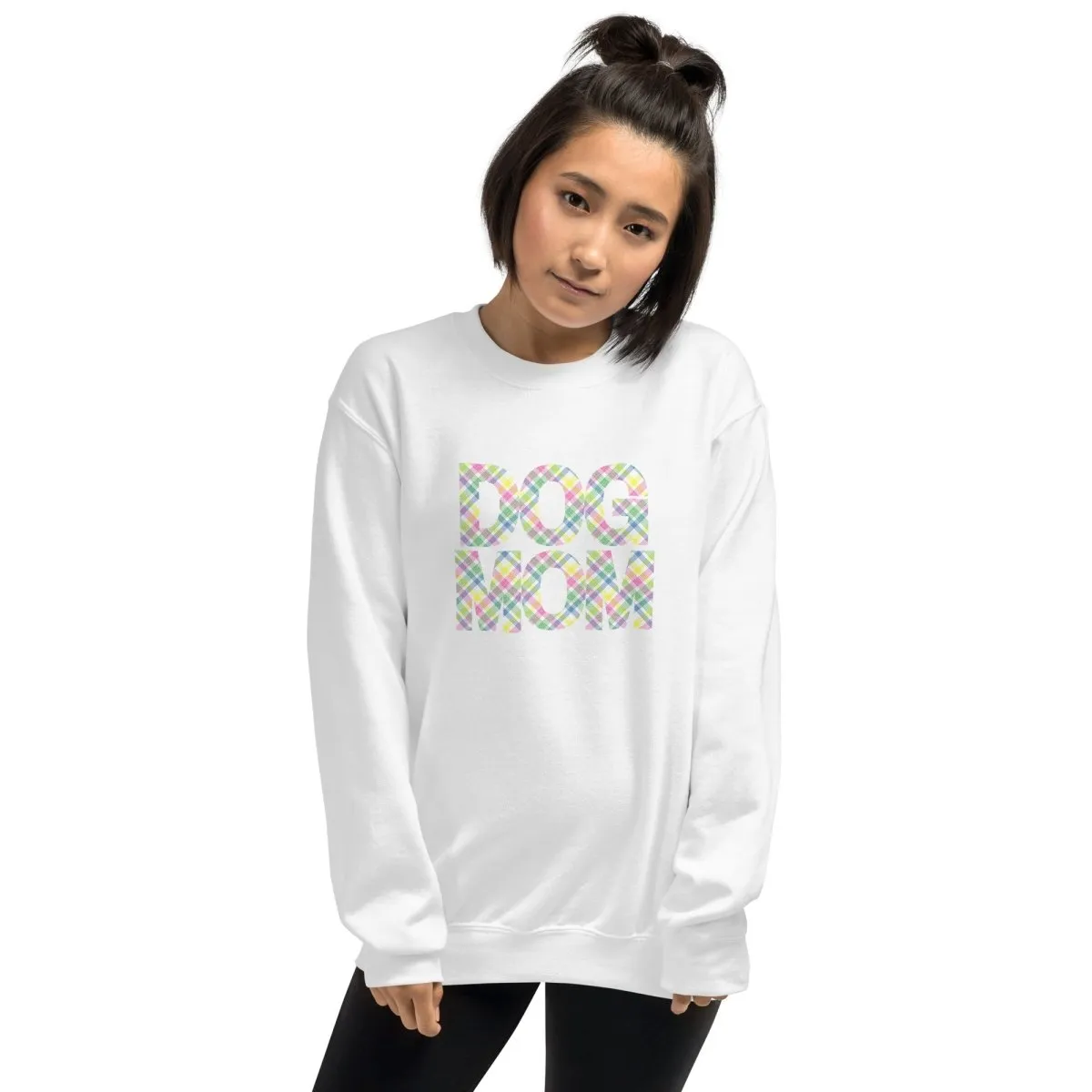 Spring Plaid Dog Mom Sweatshirt