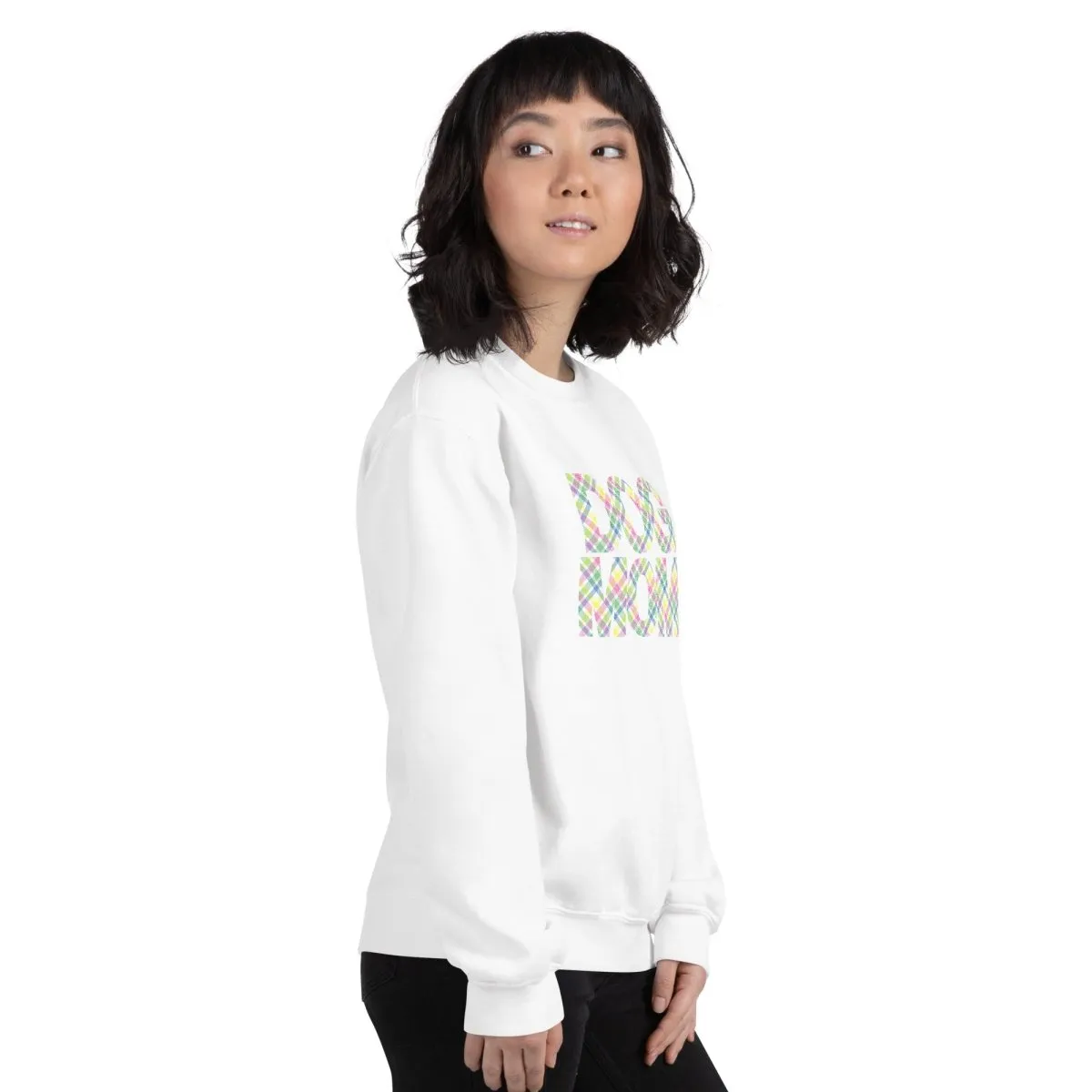 Spring Plaid Dog Mom Sweatshirt