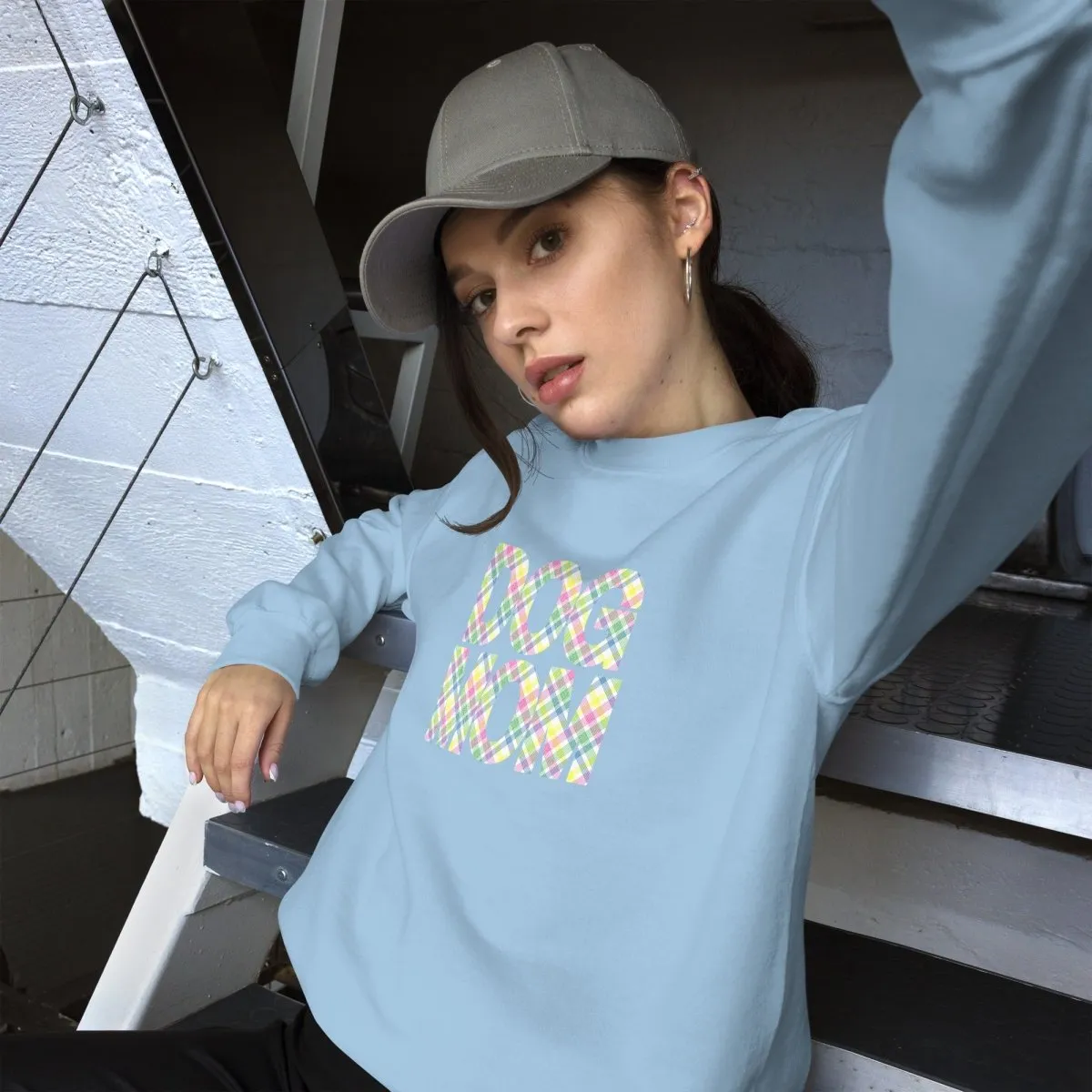 Spring Plaid Dog Mom Sweatshirt