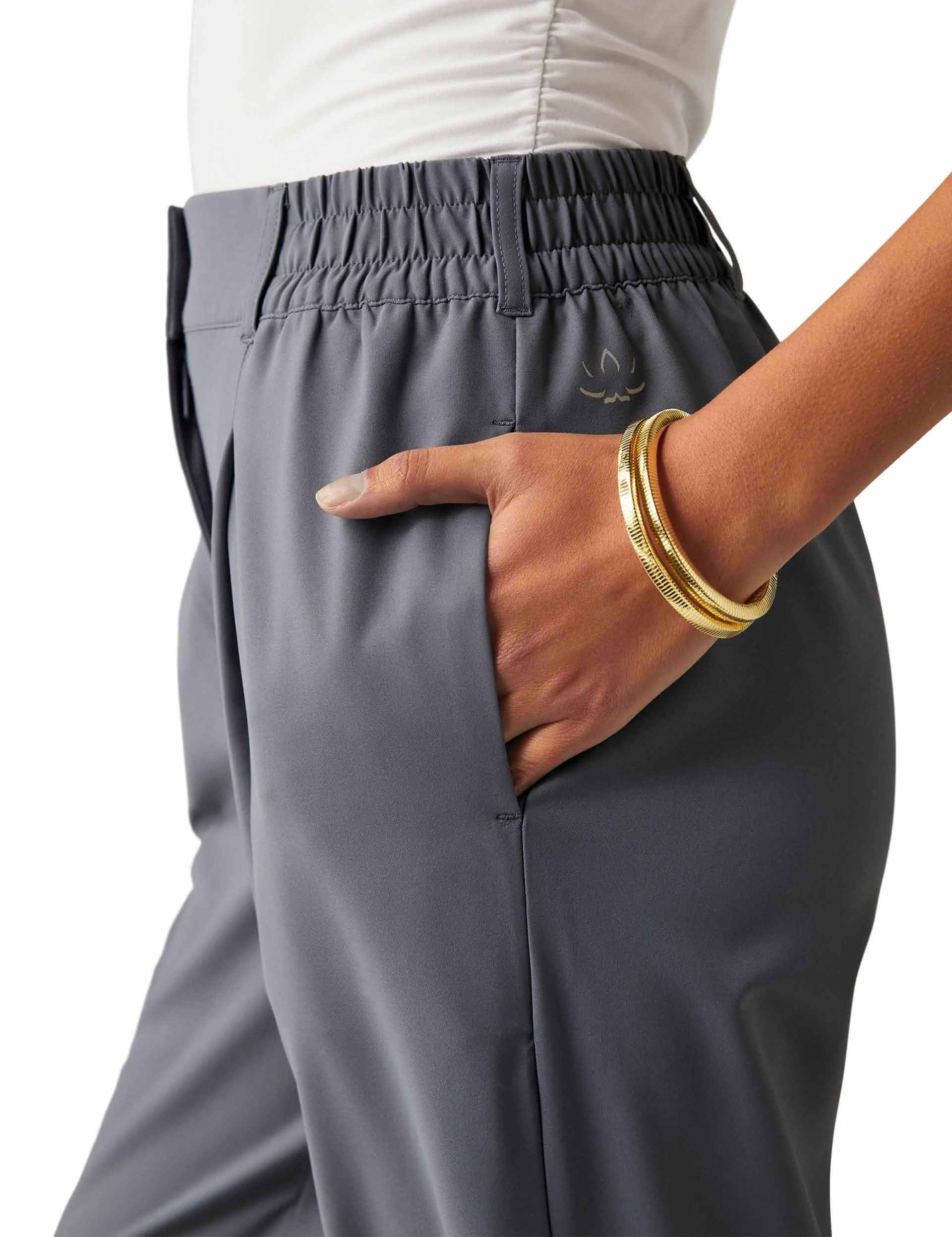 Status Wide Leg Trousers - Night Shadow