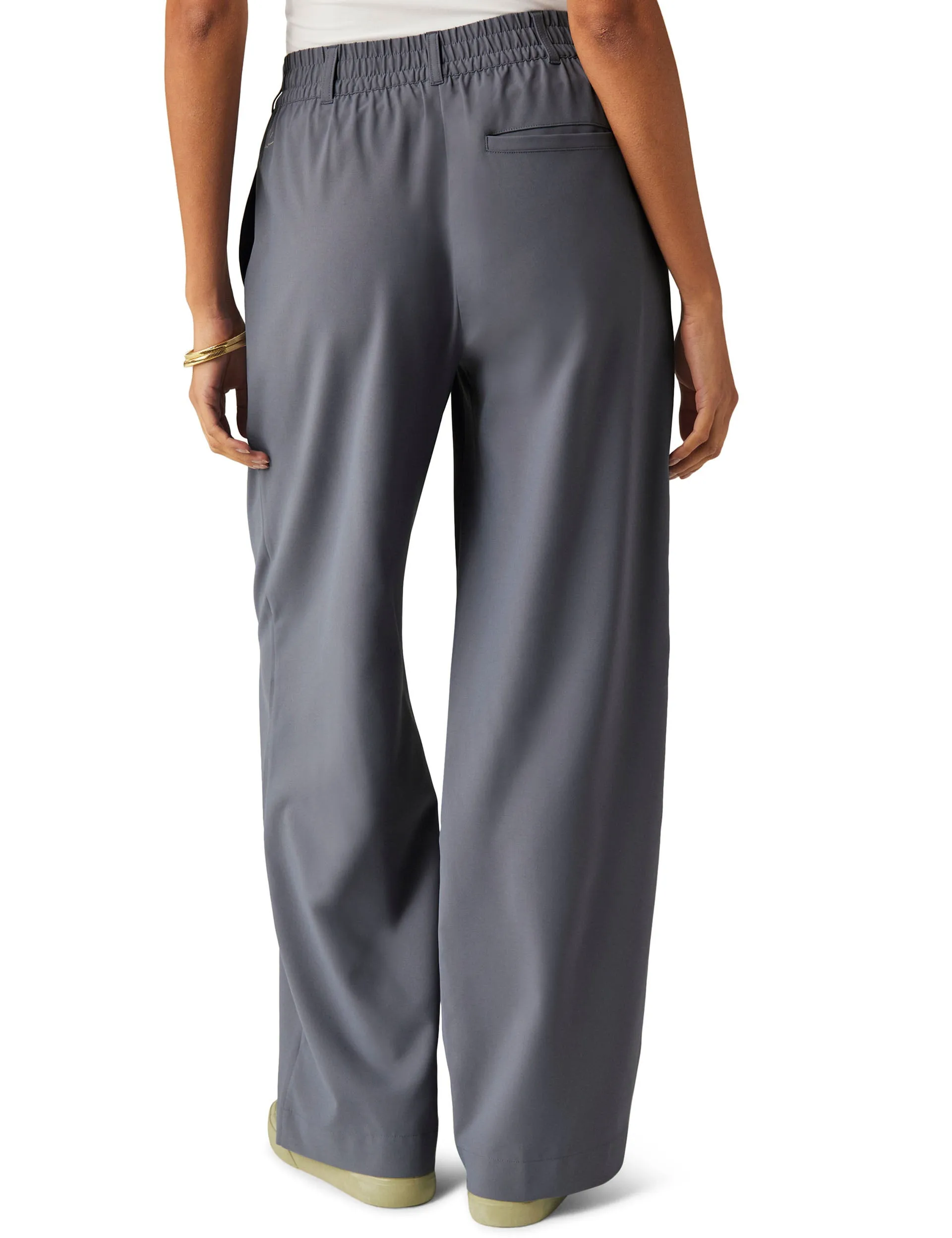 Status Wide Leg Trousers - Night Shadow