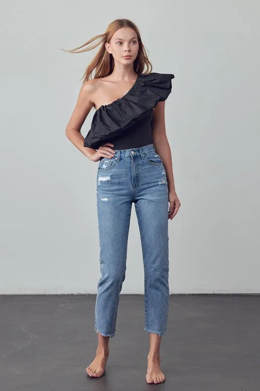 Straight Leg Girlfriend Jeans