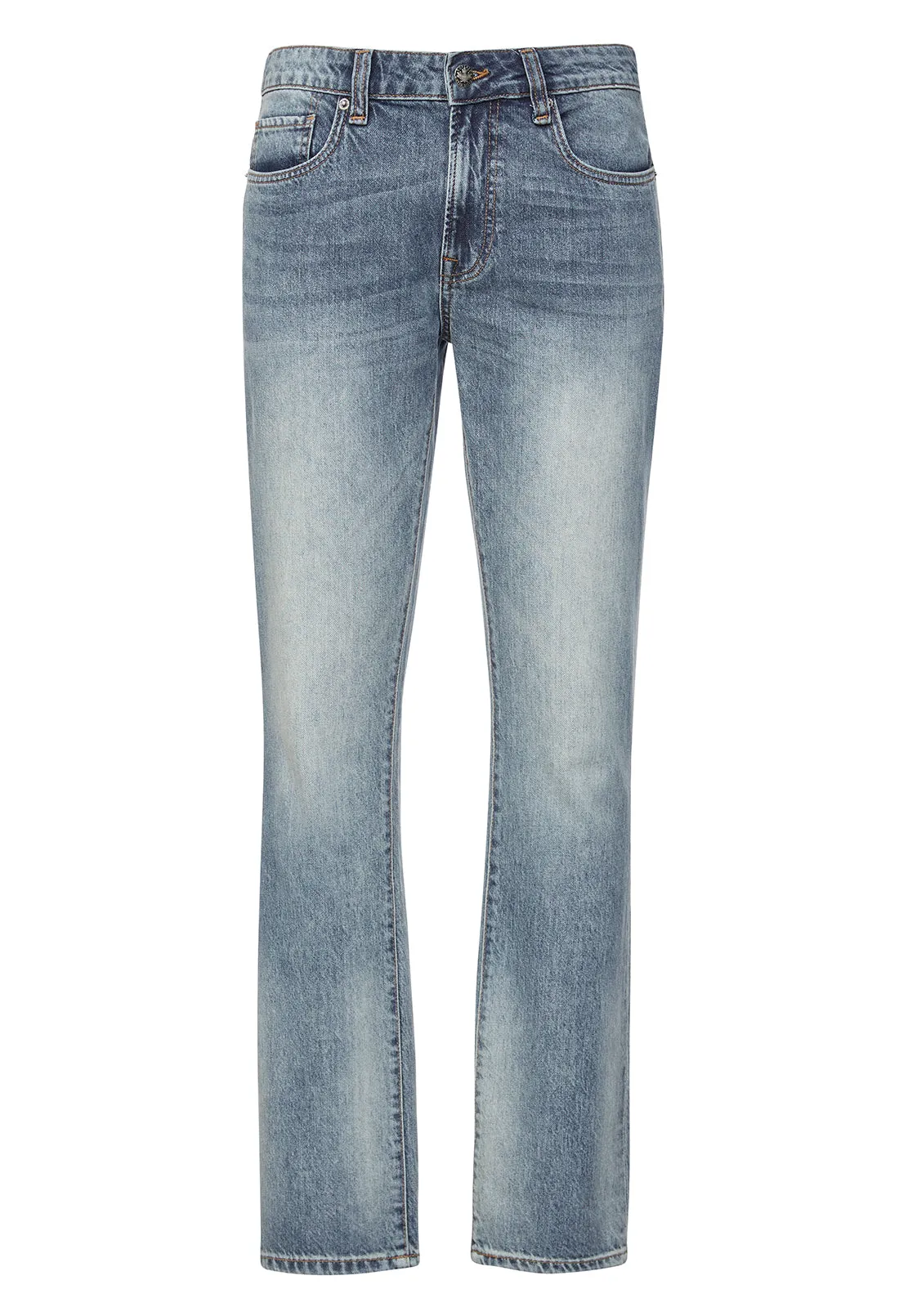 Straight Six Men's Jeans in Sanded and Contrasted Blue - BM22921