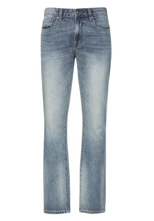 Straight Six Men's Jeans in Sanded and Contrasted Blue - BM22921