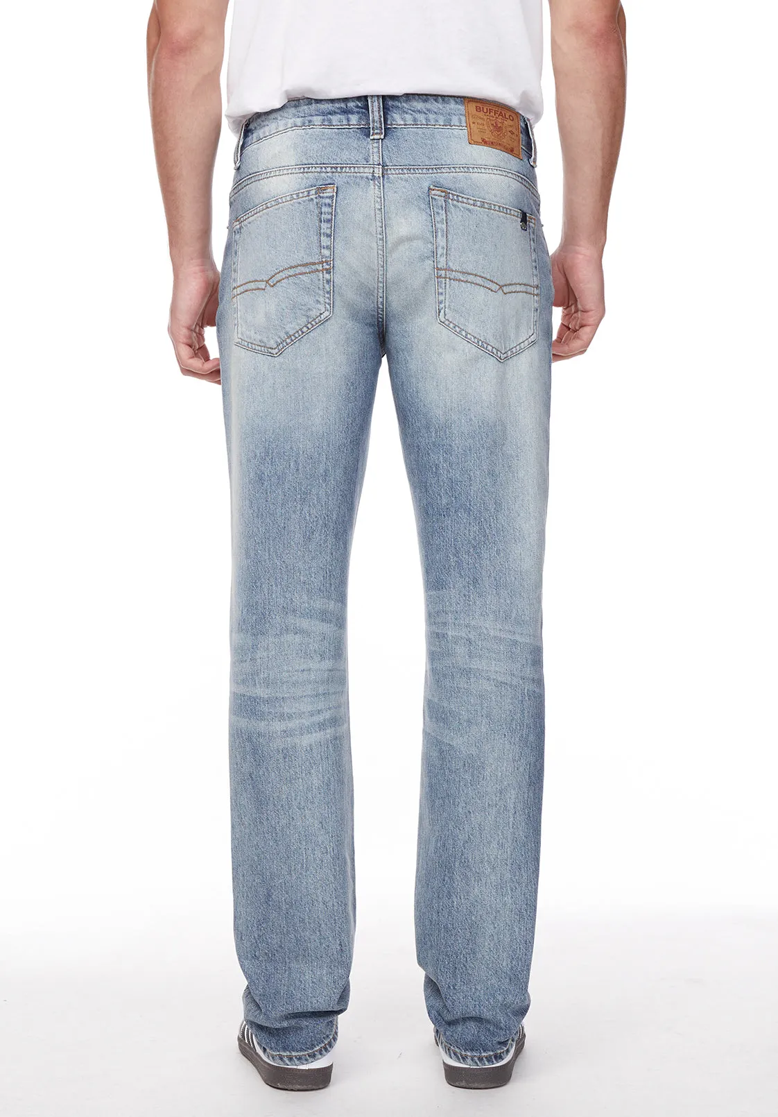 Straight Six Men's Jeans in Sanded and Contrasted Blue - BM22921