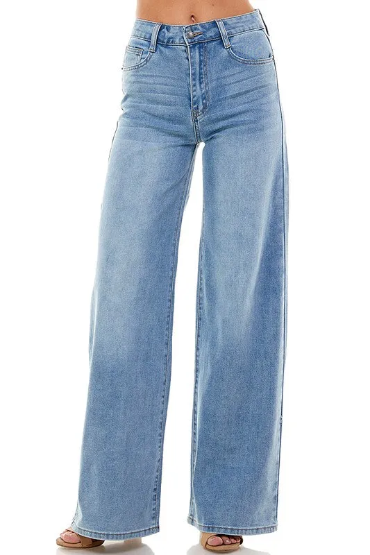Straight Wide Leg Jeans