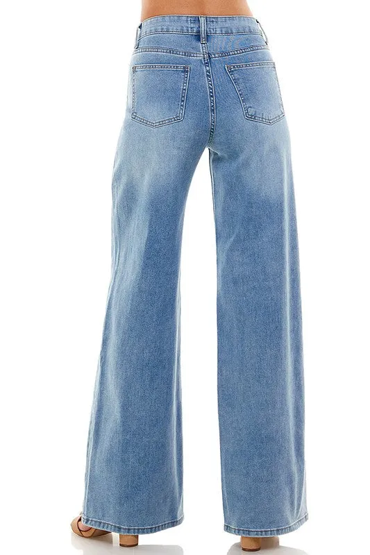 Straight Wide Leg Jeans