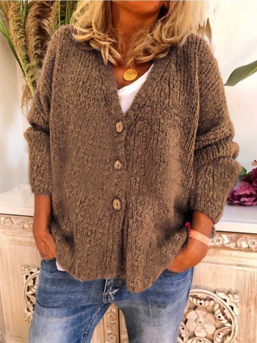 Stunncal Solid Color Loose Knit Sweater