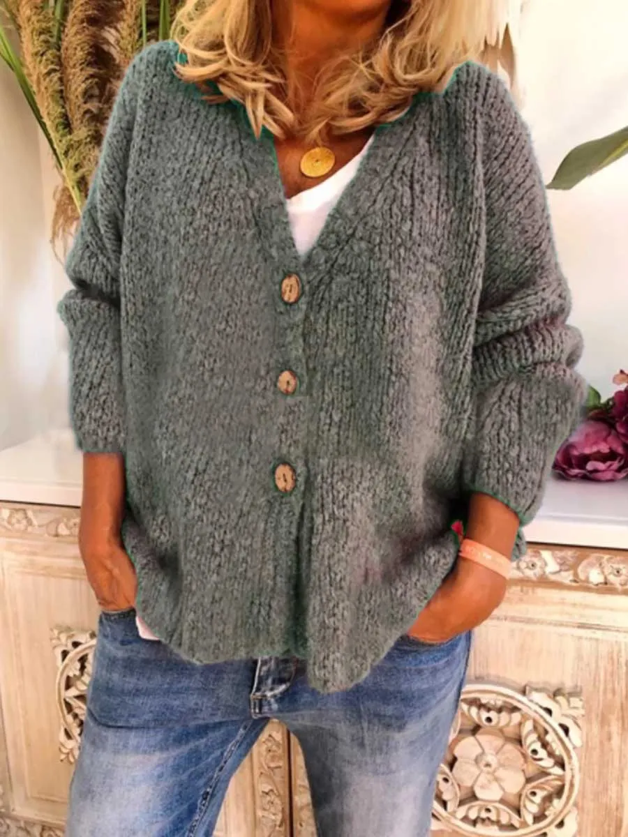 Stunncal Solid Color Loose Knit Sweater