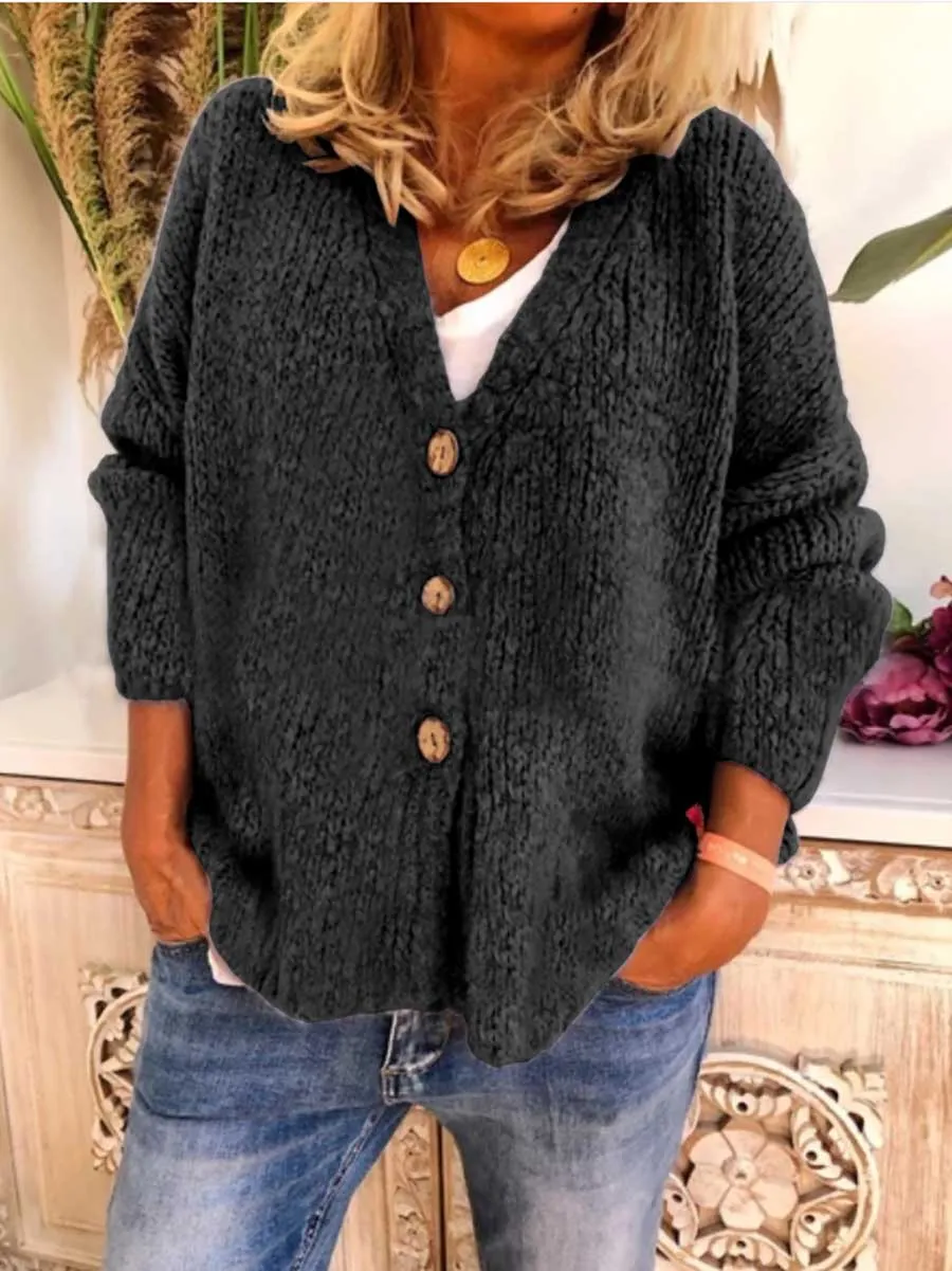 Stunncal Solid Color Loose Knit Sweater
