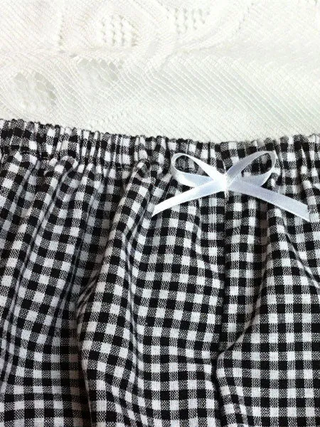 Sweet Lolita Bloomers Two-Toned Plaids Bows Cotton Lolita Shorts For Women