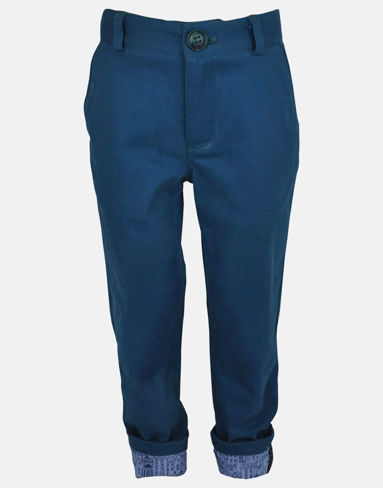Tarquin: Teal twill trousers