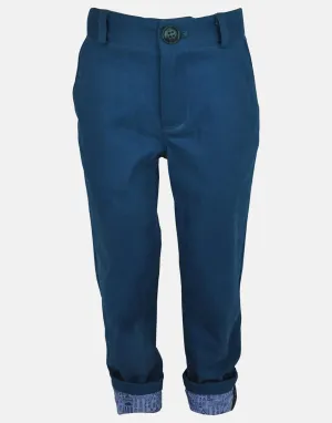 Tarquin: Teal twill trousers