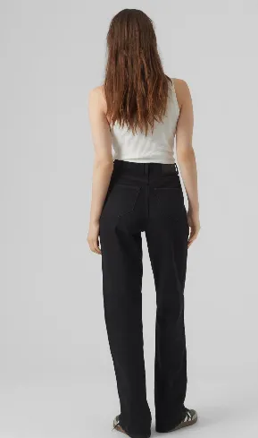 Tessa Black High Rise Wide Leg Jeans