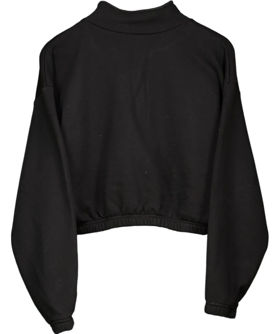 That's A Awful Lot of Cough Syrup Black Cropped 1/2 Zip Sweater UK M/L