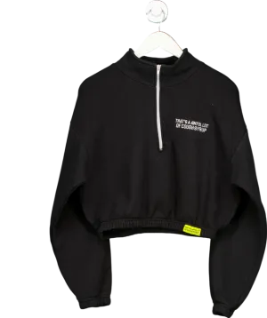 That's A Awful Lot of Cough Syrup Black Cropped 1/2 Zip Sweater UK M/L