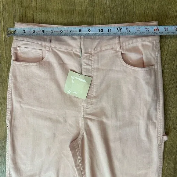 Tibi Denim Carpenter Jeans Pink High Rise Straight Leg size 30