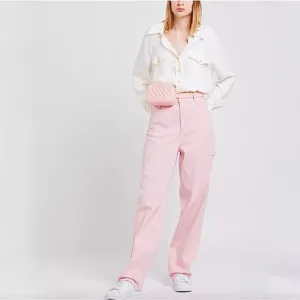 Tibi Denim Carpenter Jeans Pink High Rise Straight Leg size 30