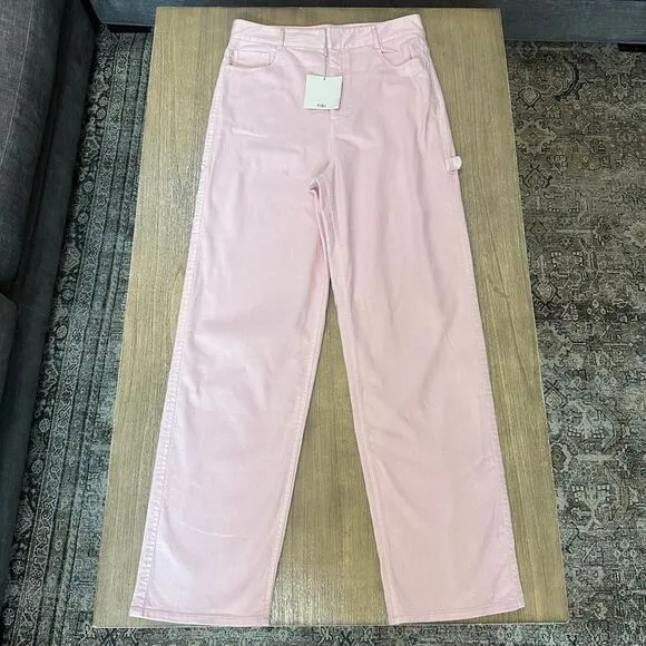 Tibi Denim Carpenter Jeans Pink High Rise Straight Leg size 30