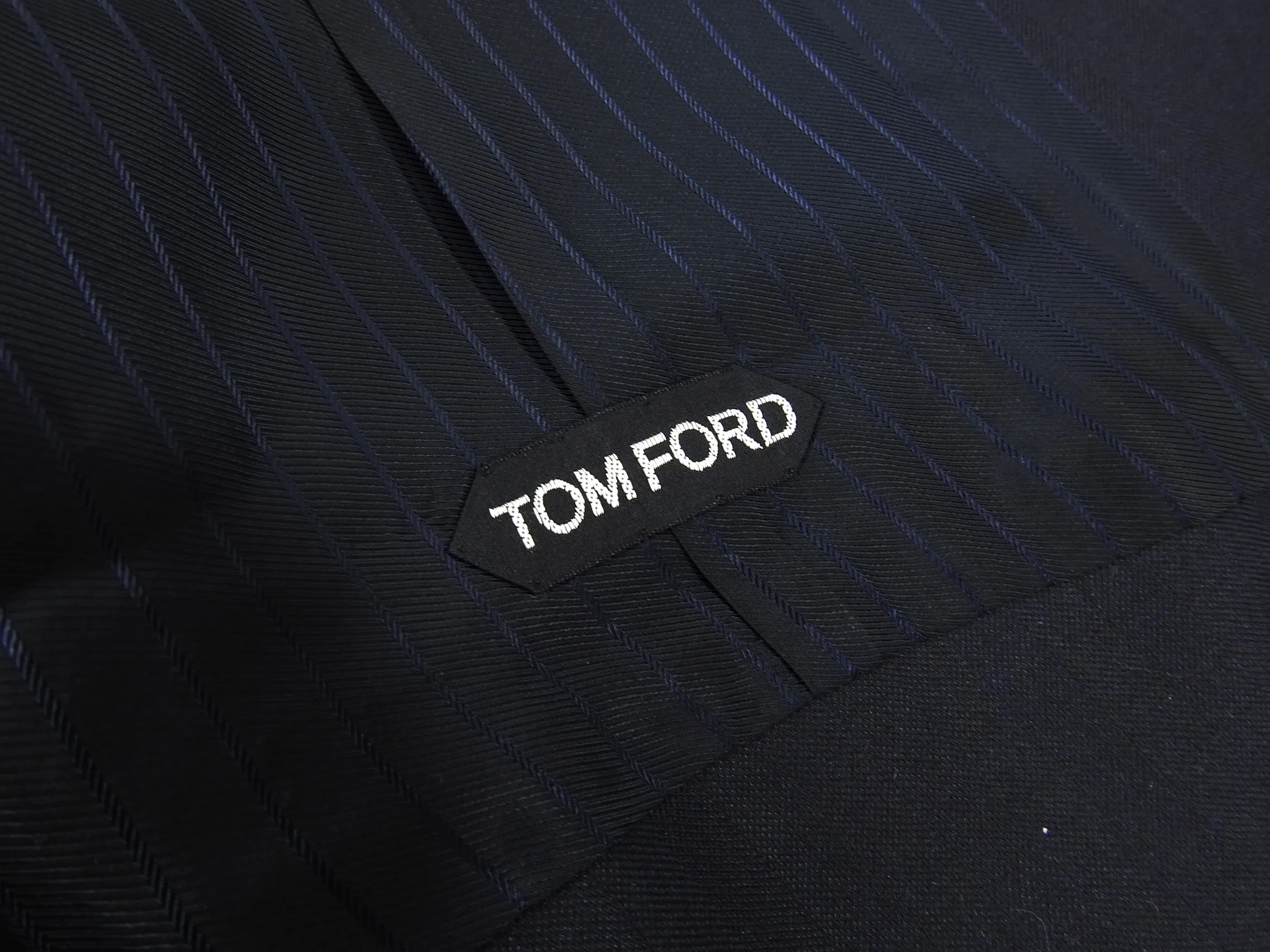 Tom Ford Slim Fit 3 Piece Navy Striped Suit - 42