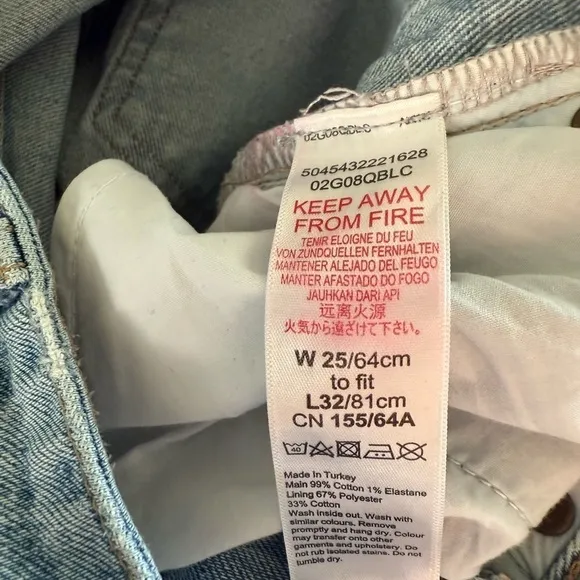 Topshop straight jeans size 25- NWOT