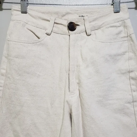 Tribe Alive Cream Wide Leg Jeans