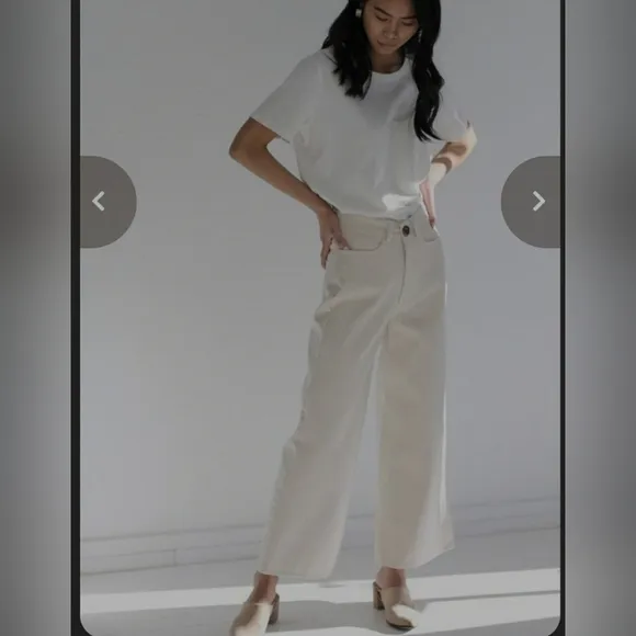 Tribe Alive Cream Wide Leg Jeans