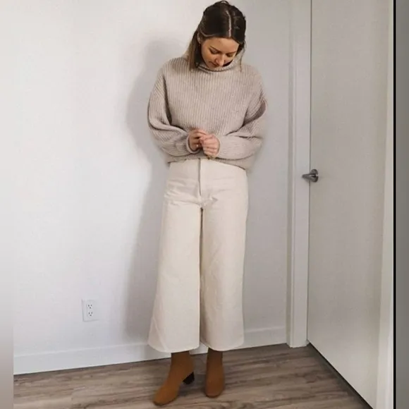 Tribe Alive Cream Wide Leg Jeans