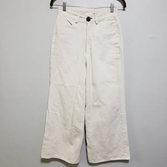 Tribe Alive Cream Wide Leg Jeans