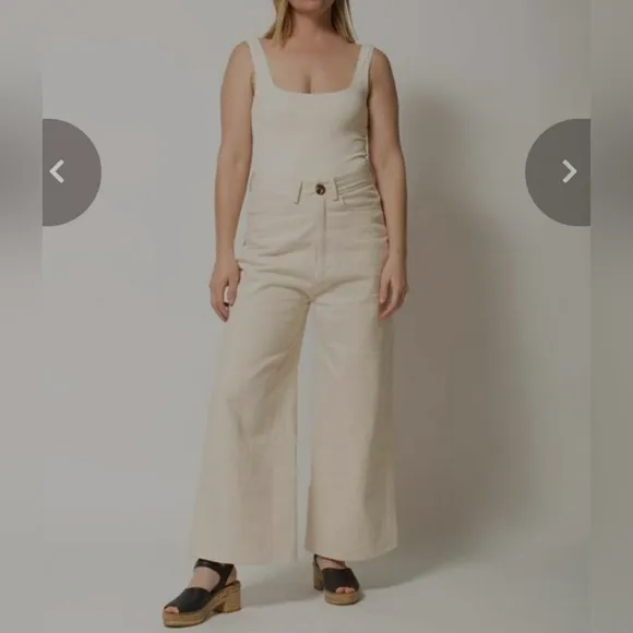 Tribe Alive Cream Wide Leg Jeans
