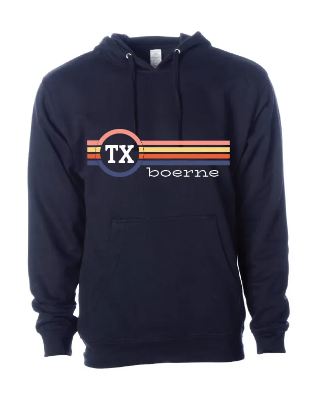 Two Letter Striped - Customized - Unisex Hooded Pullover: Light Yellow / Large