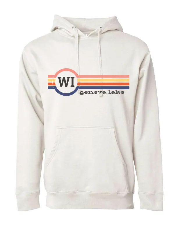 Two Letter Striped - Customized - Unisex Hooded Pullover: Light Yellow / Large