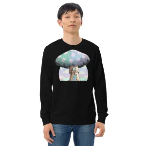Unisex Sweatshirt, Kawaii Mushroom Organic