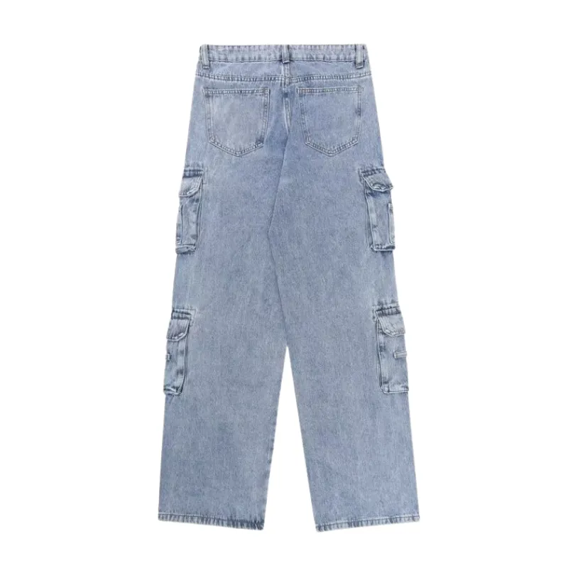 Urban Multi-Pocket Straight Leg Cargo Jeans