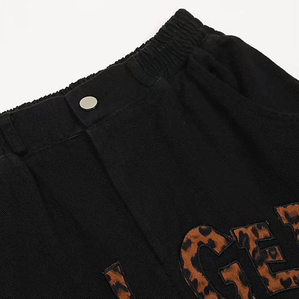 Urban Star Letter Embroidery Straight Leg Jeans