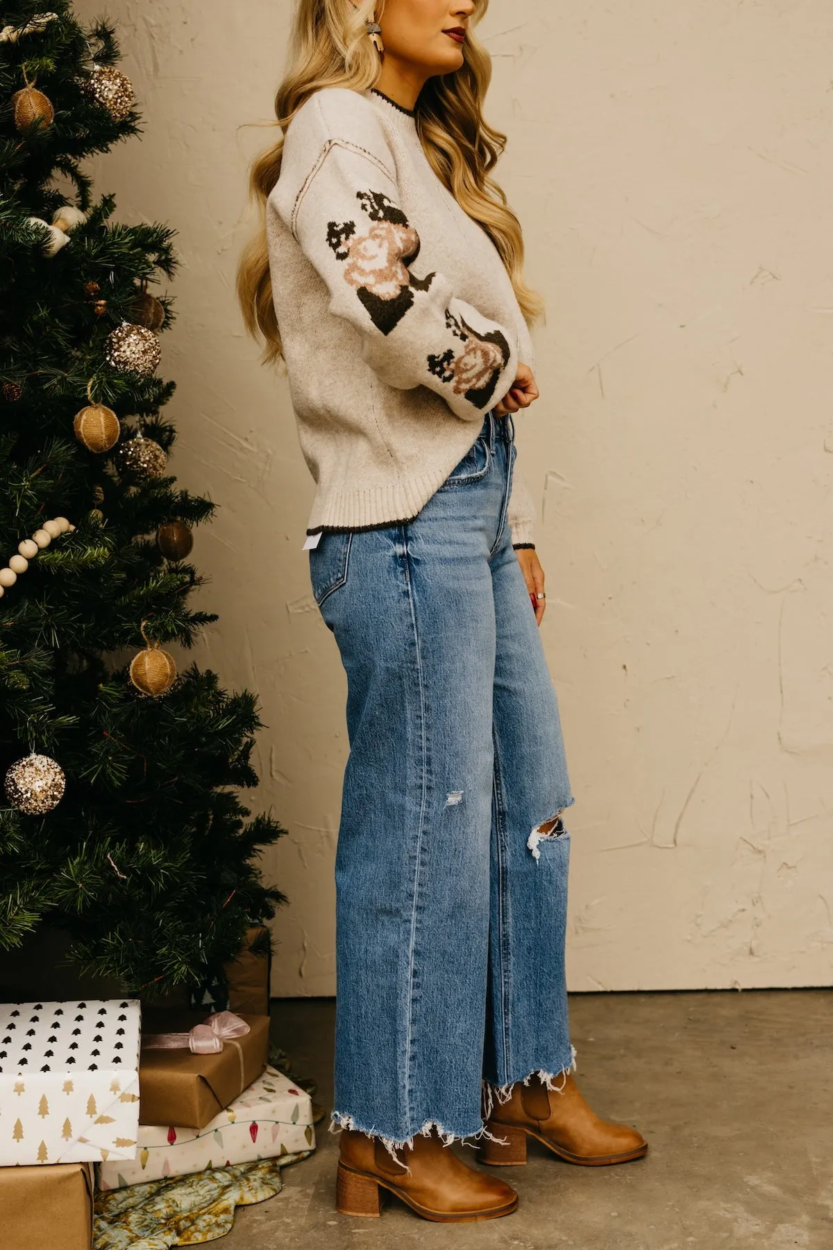 Vervet Denim | The Olivia Distressed Hem Wide Leg Denim