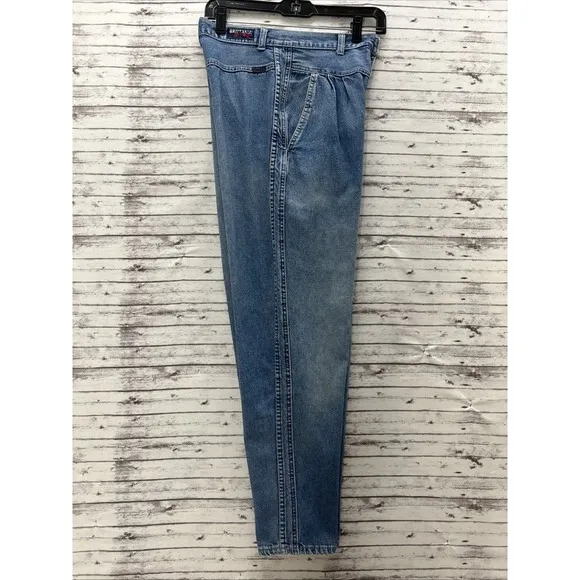 Vintage 90s Brittania Jeans Straight Leg High Waist Pleated Denim 24&quot; Waist