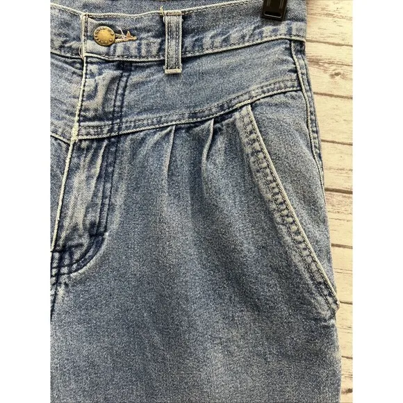 Vintage 90s Brittania Jeans Straight Leg High Waist Pleated Denim 24&quot; Waist