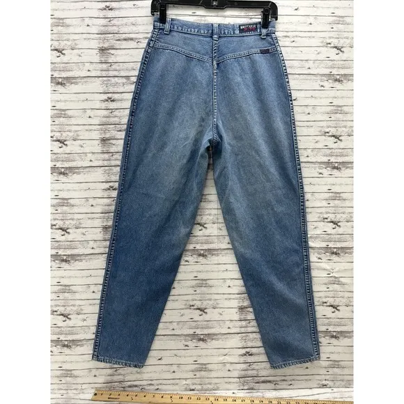 Vintage 90s Brittania Jeans Straight Leg High Waist Pleated Denim 24&quot; Waist