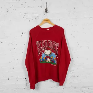 Vintage Head Coach Snoopy Sweatshirt - Red - L