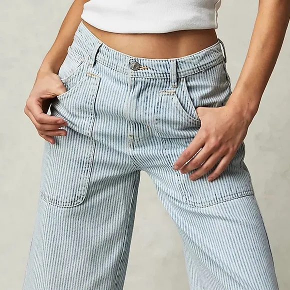 WE THE FREE Piper Mid-Rise Crop Wide-Leg Jeans - 27