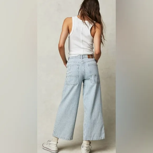 WE THE FREE Piper Mid-Rise Crop Wide-Leg Jeans - 27