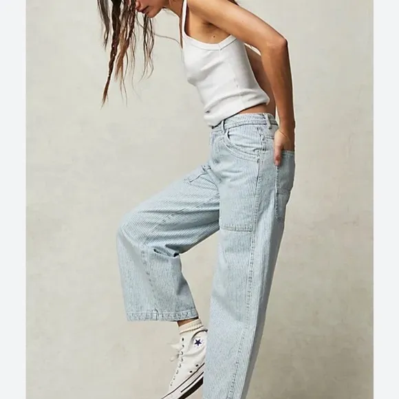 WE THE FREE Piper Mid-Rise Crop Wide-Leg Jeans - 27