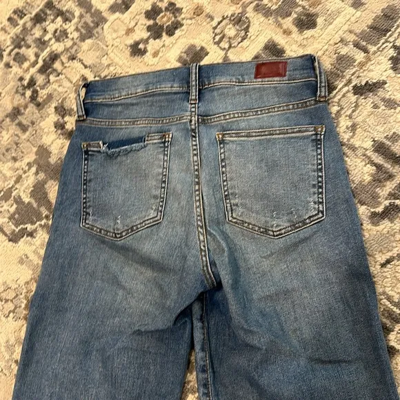 WHETHERLY Conrad High Waist Raw Hem Wide Leg Jeans - Medium Edwards