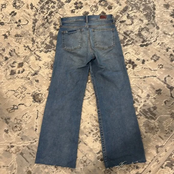 WHETHERLY Conrad High Waist Raw Hem Wide Leg Jeans - Medium Edwards