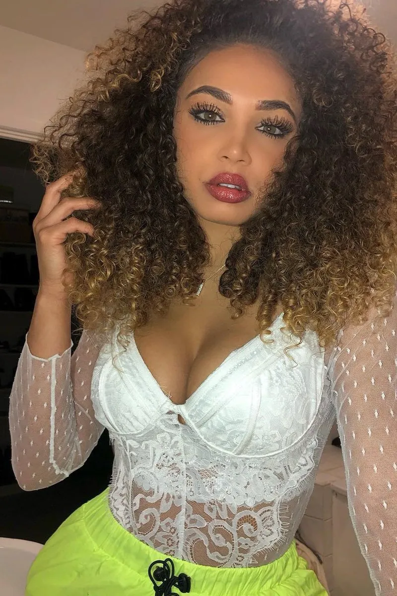White Dobby Mesh Low Cut Bodysuit - Tamara