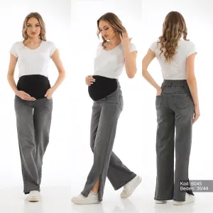 Wide Leg Maternity Jeans Grey